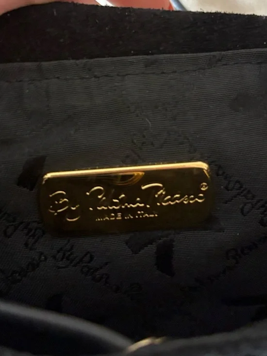 Paloma Picasso Black Suede Convertible Mini Backpack with Gold Hardware - Picture 5 of 6